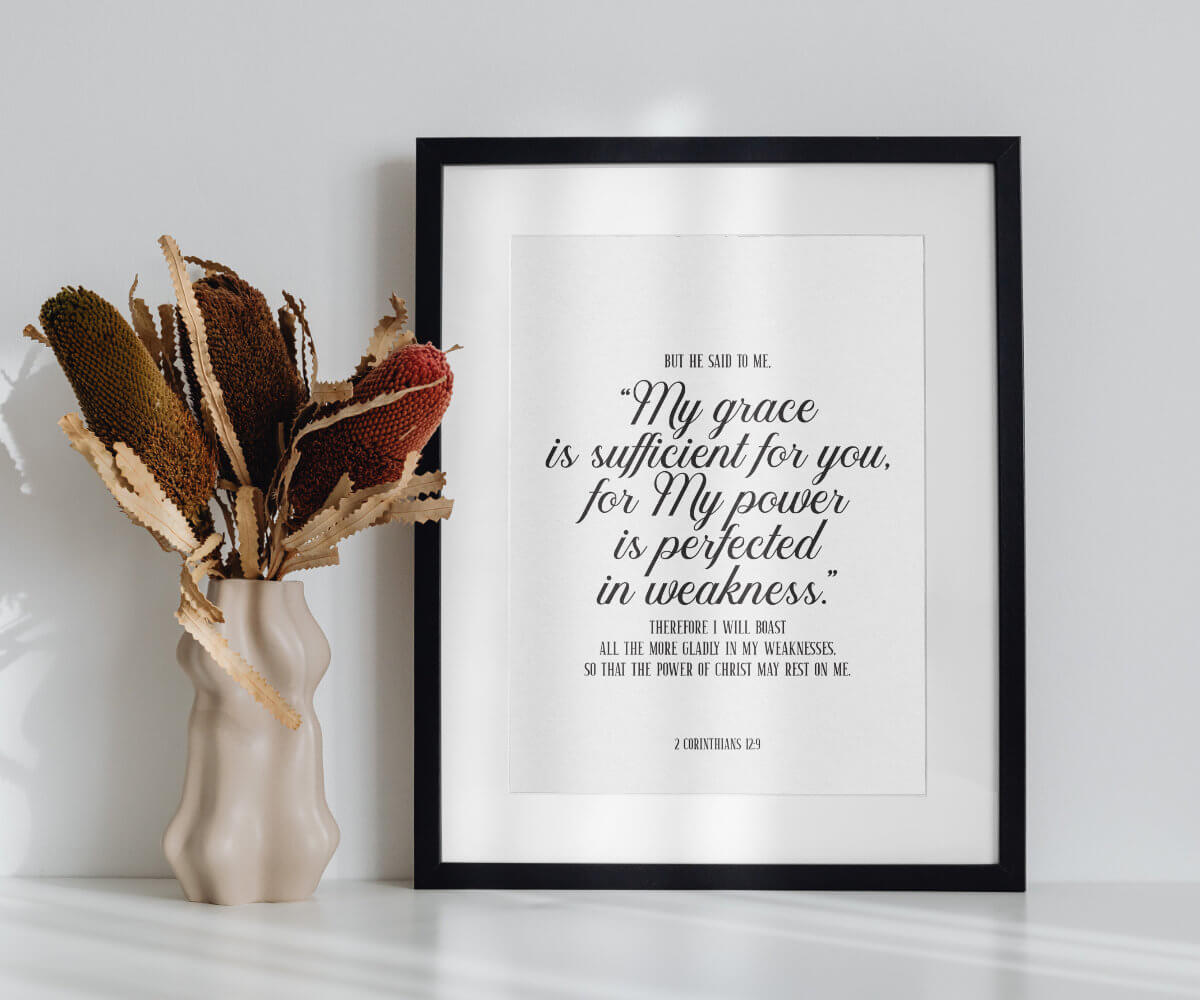 2 corinthians 12 9 scripture printable freescriptureart