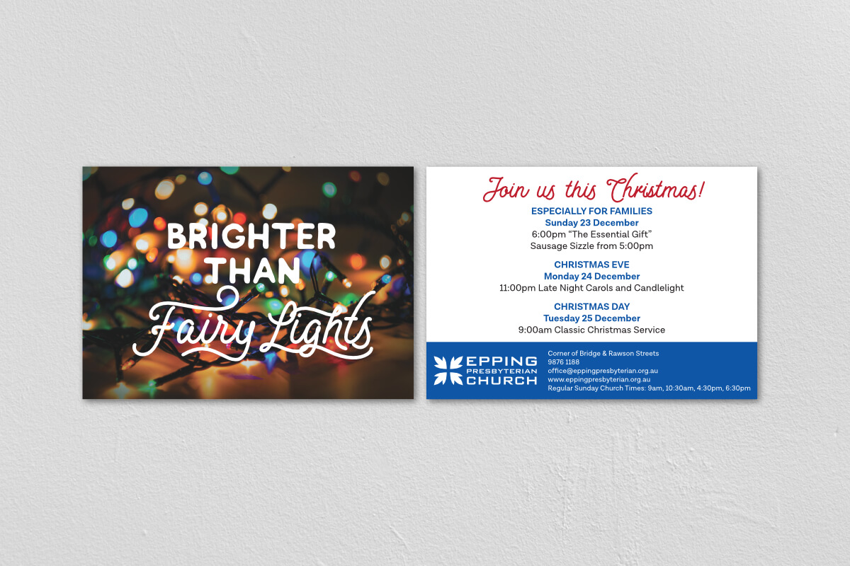 Epc brighter than fairy lights christmas postcard