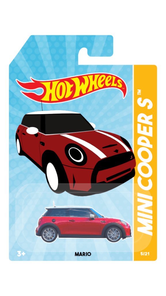 Mini Cooper S Hot Wheels packaging mock up