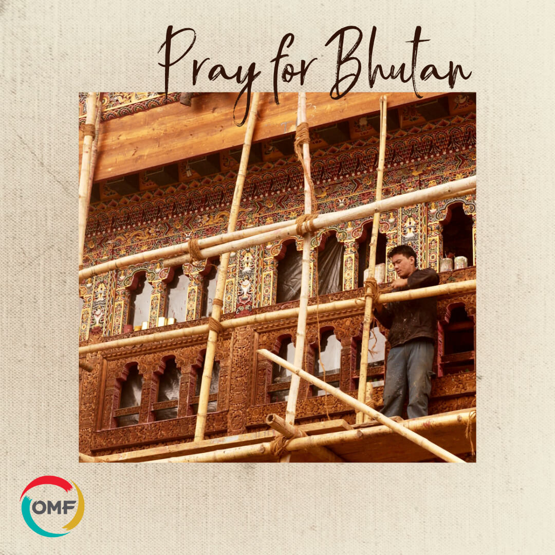 Pray for bhutan omf mission social media graphic