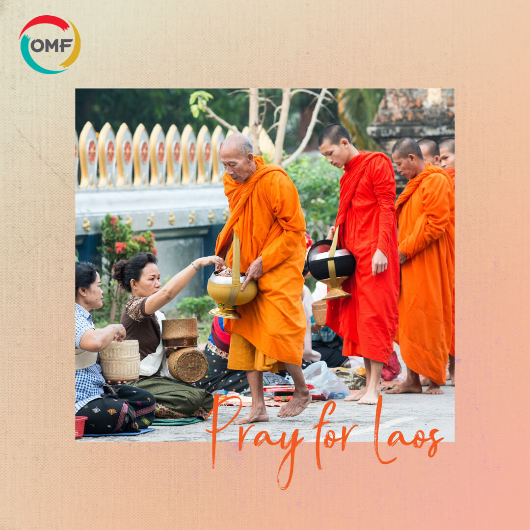 Pray for laos omf mission social media graphic