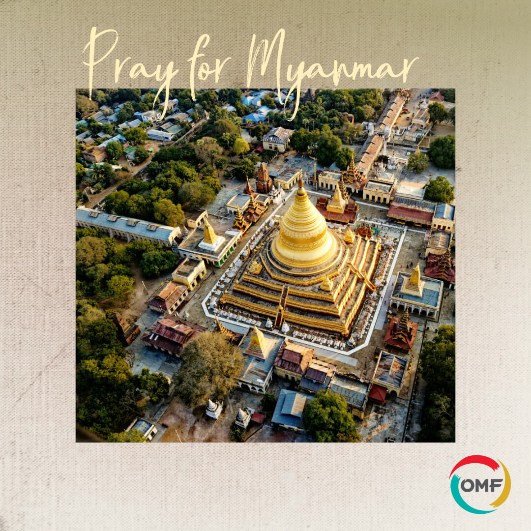 Pray for myanmar omf mission social media graphic
